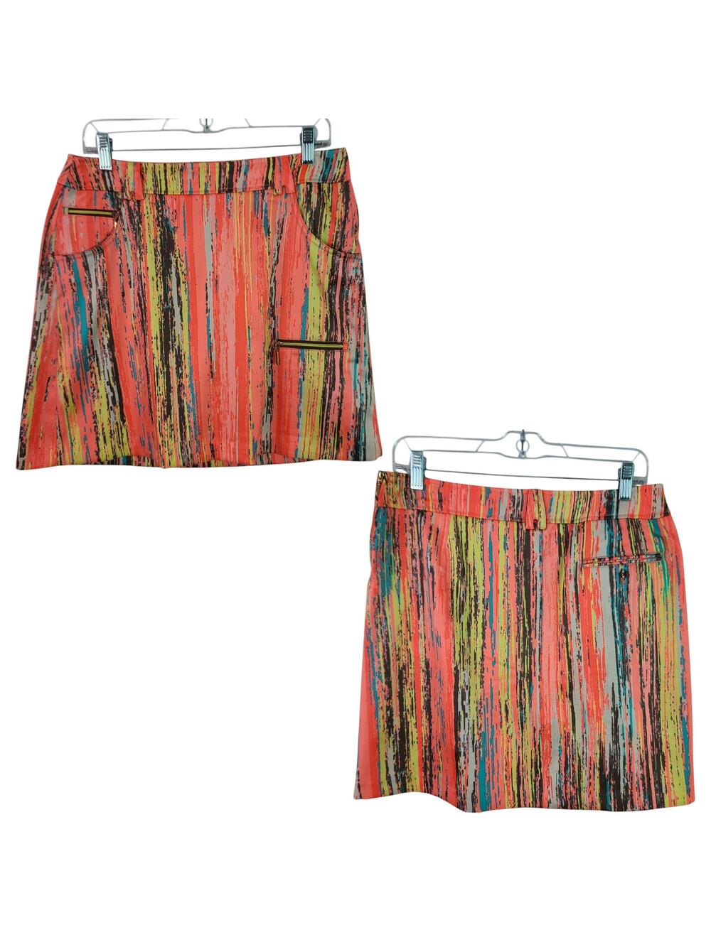 Jamie Sadock Orange Brown Yellow Shorts Skorts Golf Tennis Running Pickleball 6